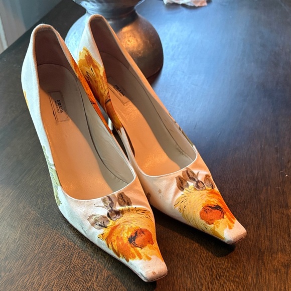 Prada Shoes - VINTAGE PRADA SATIN HEELS